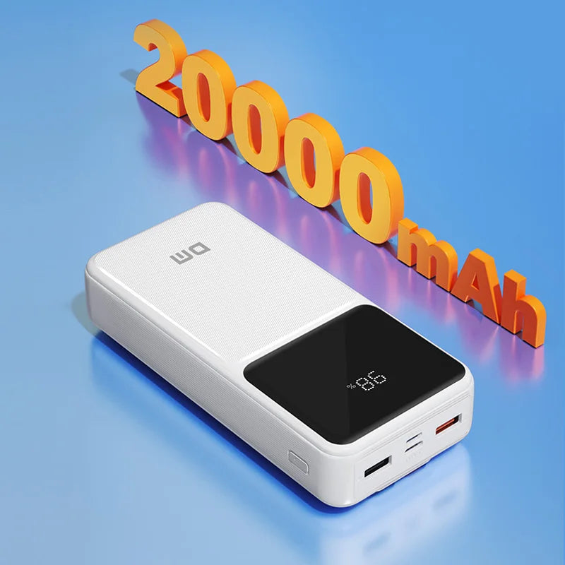 DM 2 USB Output Smart High Capacity 20000mAh Power Bank Compatible with Smart Devices PB020Xs
