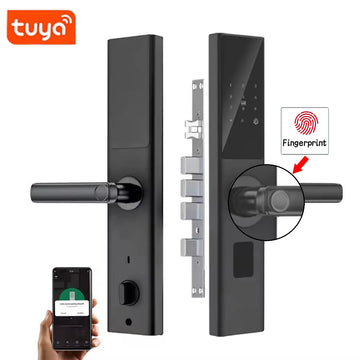 SAIJIA Smart Home Smart Electric Rim Lock With Tuya App Control Wifi Outdoor Gate Door Fingerprint Smart Lock