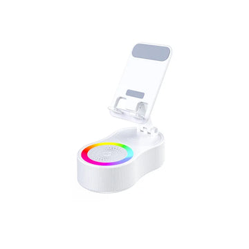 Multi Function Device 360 Rotating Speaker Height Adjustable Phone Stand Built in Power Bank  and Mini Ambient Light