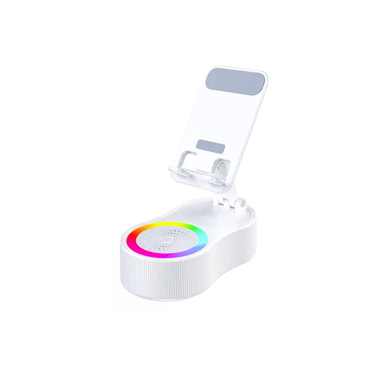 Multi Function Device 360 Rotating Speaker Height Adjustable Phone Stand Built in Power Bank  and Mini Ambient Light