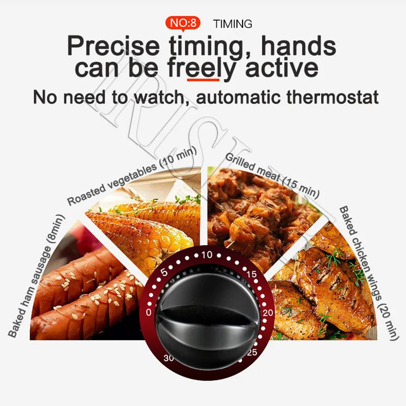 Electric Grill Oven Barbecue Machine Skewer Kebab BBQ Smokeless Indoor Outdoor Automatic Rotating Heating Stove With Timer
