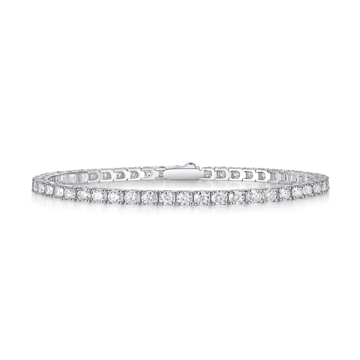 925 Sterling Silver Moissanite Tennis Bracelet 4.0mm Men Women Hiphop Rock Gold Plated Luxury Fine Jewelry Chain Unisex Bracelet