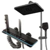 Intelligent LED Display Thermostatic Shower Set Black Piano Keys Bath Faucet System Soft Rainfall Ceramic Jet Massage Apartment