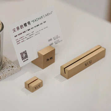 Mordem  Personalized Brass  Table  Card Holder Price Tag Holder Business Card Desktop Table Card Holder Photo Clip Cube Stand