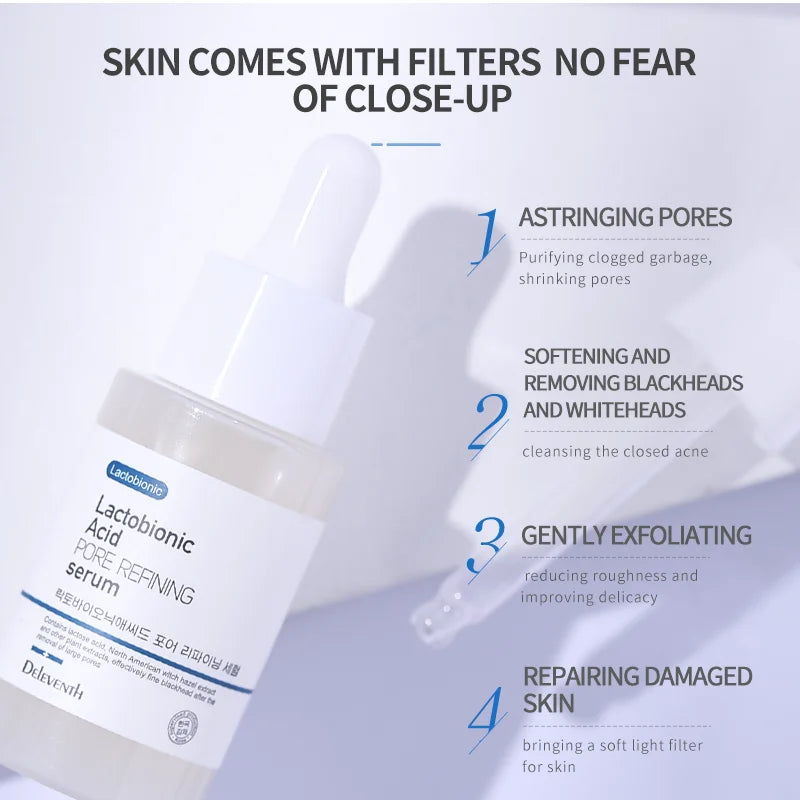 Wholesale Natural Lactobionic Acid Face Serum Minimize Pores Shrink Pore Firming Skin Reduce Fine Lines Facial Liquid