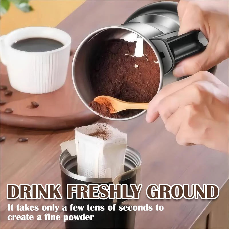 Portable Stainless Steel Personal Blender Classic Design Electric Coffee Bean Grinder Handheld Kettle Home Hotel Tea Tools