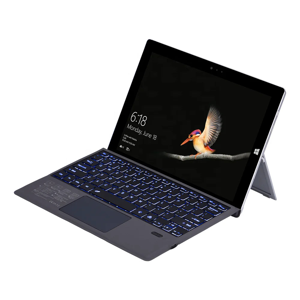 New Surface Pro6/7/5/4/3 Dedicated Full Size Scissor Switch 78-Key Wireless Keyboard 7-RGB Backlit Cover USB-C Interface