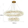 Luxury Crystal Chandeliers Adjustable Height Single Double Ring-for Hotel Lobby Villa Home Decor 3000K AC Factory Direct Sales