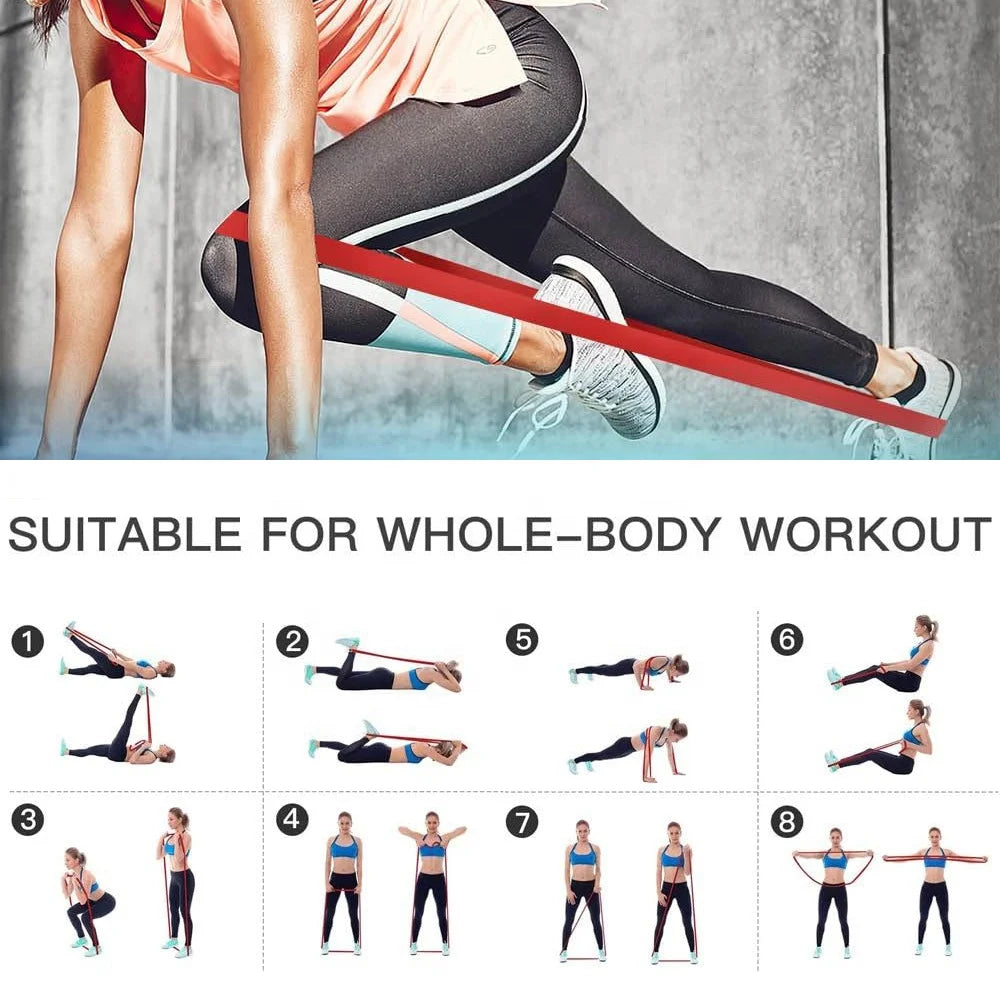 Latex Rubber Pull up Resistance Bands Elastic Long Loop Strength Training Workout Home Exercise Fitness Bands Gym Equipment