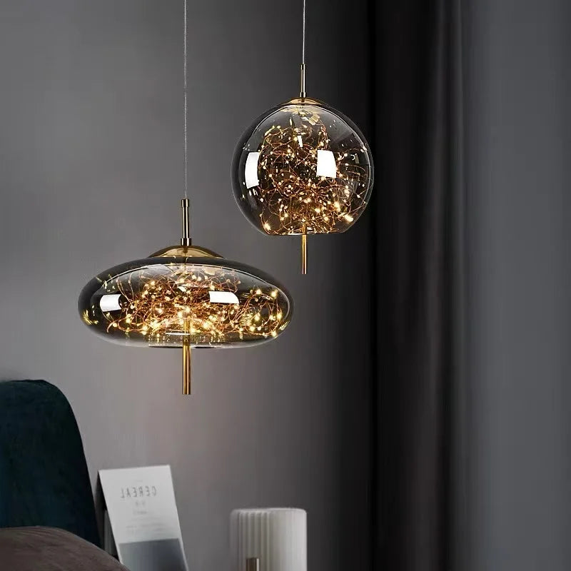 Modern Luxury Designer High-end Glass Bedroom Headboard, Personalized Art bar Dining Room Chandelier