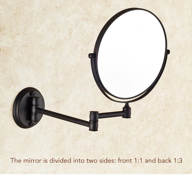 Bathroom Accessories Makeup Mirror Bath Mirror Antique Bronze Wall Mounted Magnifier Bathroom Mirrors Bathroom Hardware-80290