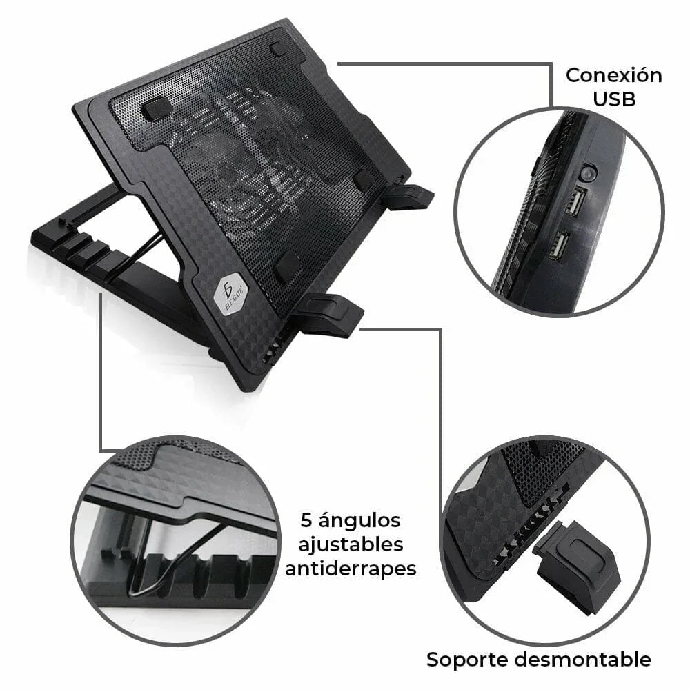 GDL Multifunctional Plastic Cooling Base for Laptop 2 Fans and Adjustable Position Laptop Stands Clear.CR26