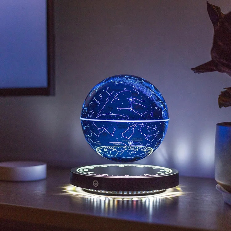 2022 New 14cm Ins 7 Colors RGB Starry Night Light Galaxy LED  Magnetic Levitating Floating Starry Moon Lamp for Birthday Gifts