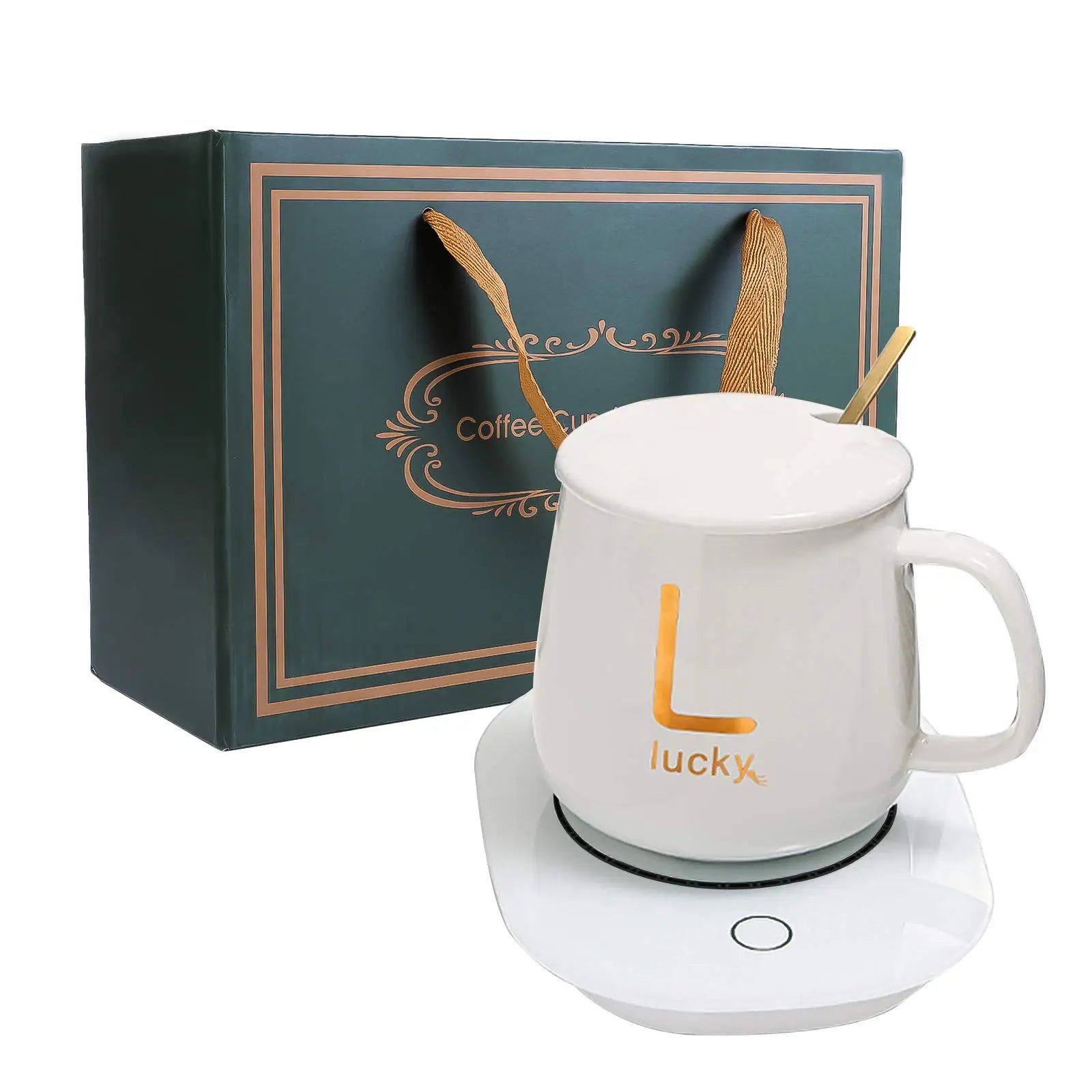 Horoscope 55 Degree Constant Temperature Thermostatic with USB Electric Smart Heated Ceramic Coffee Cup Mug Warmer Set