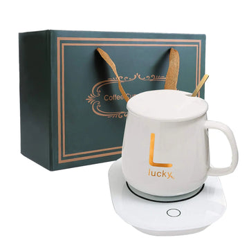 Horoscope 55 Degree Constant Temperature Thermostatic with USB Electric Smart Heated Ceramic Coffee Cup Mug Warmer Set