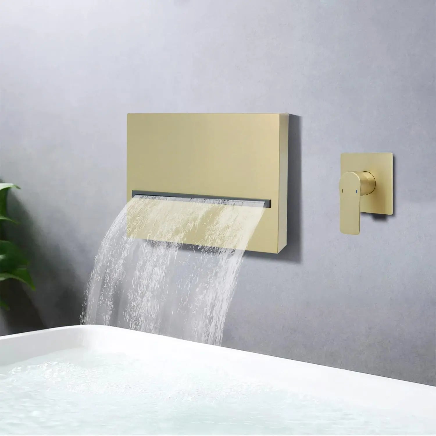 Concealed Thermostatic Shower Mixer Valve, Brass Shower Diverter Valve Flow Control Valve with LED Temperature Display