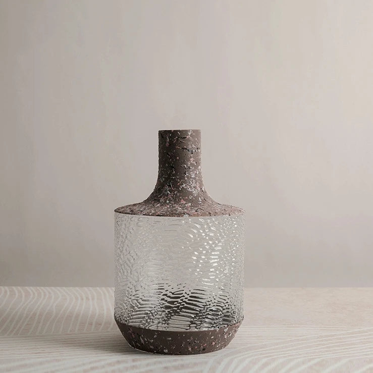 Small Unique Mini Modern Design Handmade Crystal Flower Vase Floral Glass Vase Square Pattern for Wedding Home Tabletop Artistic