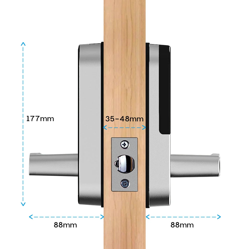 Tuya Smart Home Alexa Security WiFi Biometric Fingerprint Door Lock With Doorbell
