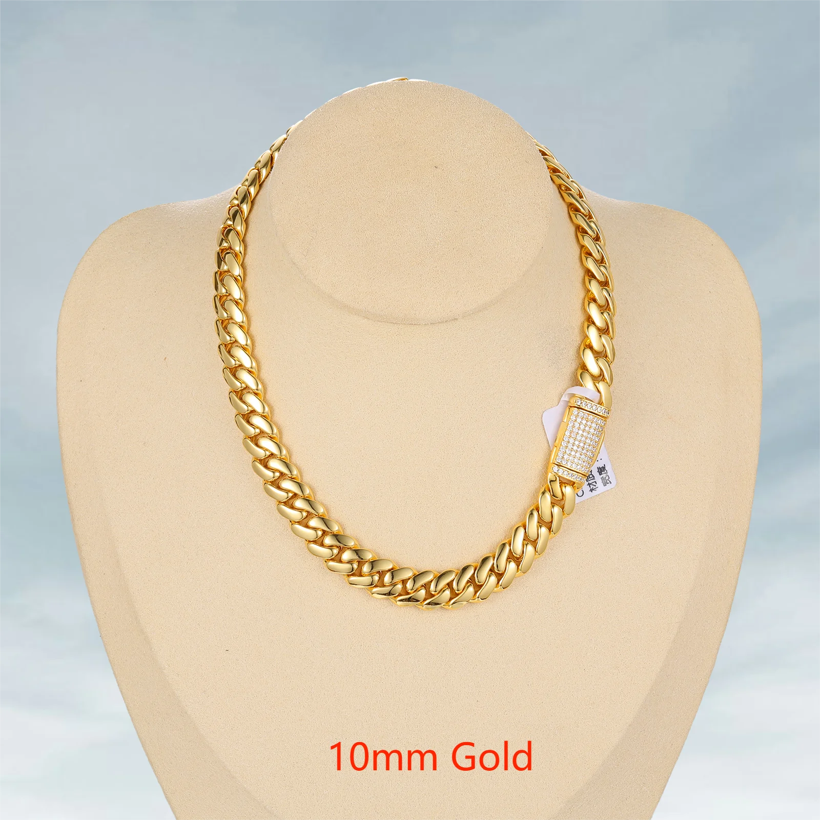 Cadenas Cubana Wholesale Hip Hop Jewelry Luxury 14K 18K 24K Gold Plated Choker Solid Miami Cuban Link Chain Necklace for Men