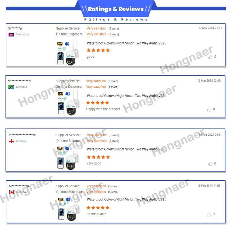 Hongnaer 3MP Wireless 4G LTE Surveillance Network CCTV Smart Security Camera 360 Outdoor IP PTZ V380 Pro 4G Sim Card CCTV Camera