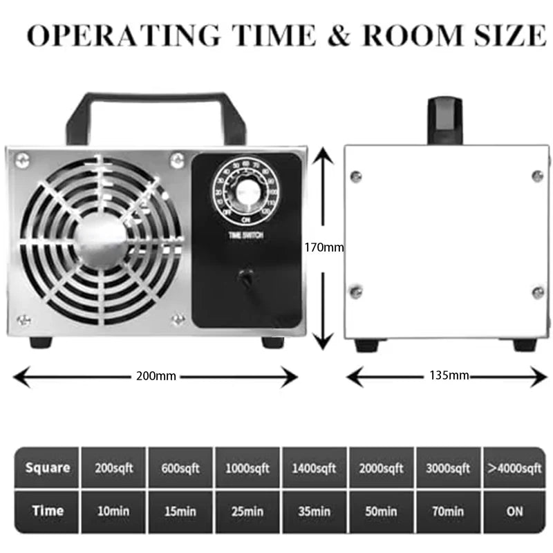 Portable Ozone Generator 10g/h Large Capacity Ozone Generator Suitable for Home/car air Purifiers