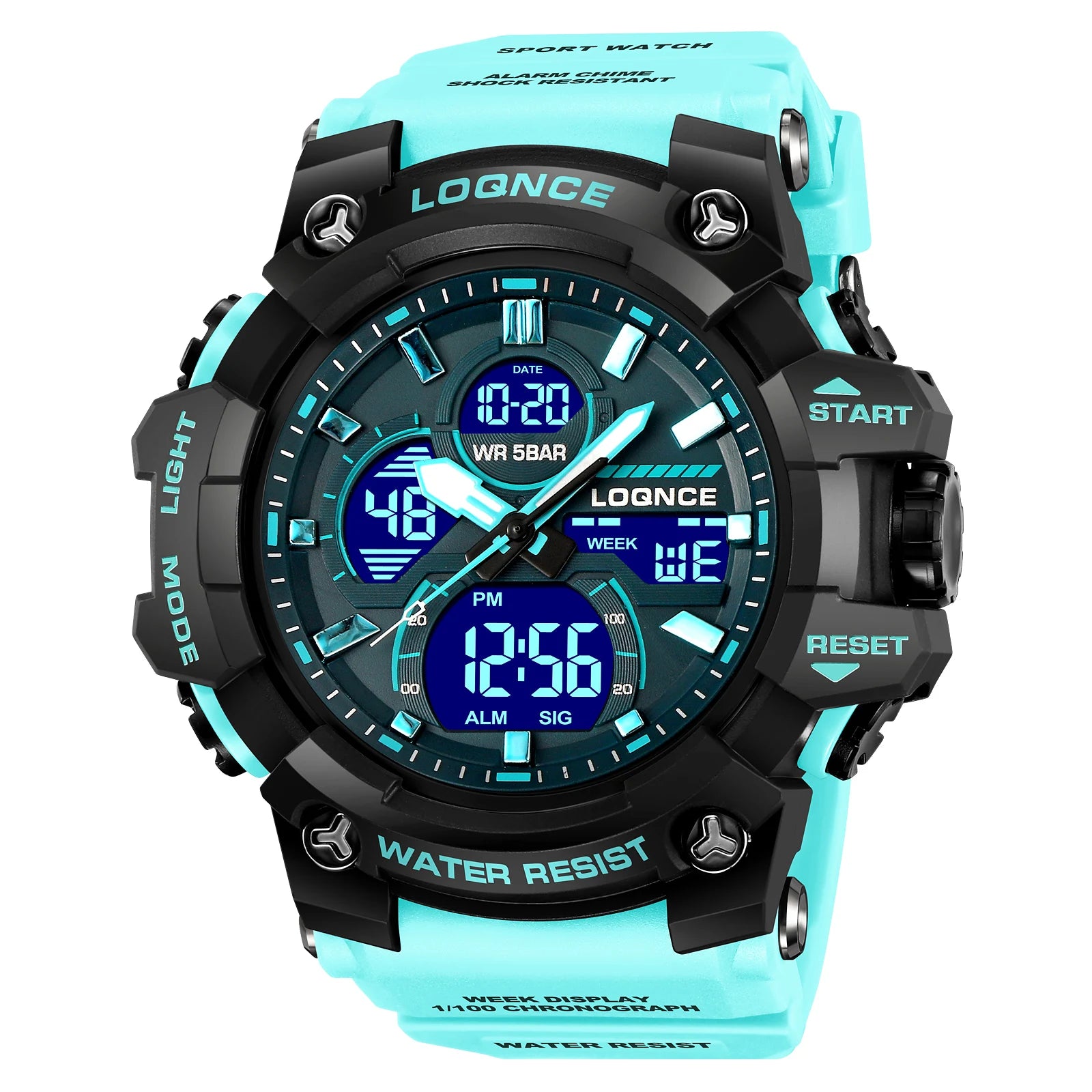 Sport Waterproof LOQNCE Brand Dropshipping Watch Stopwatch Alarm Clock 98007 Young Fashion Digital Quartz Watches for Men