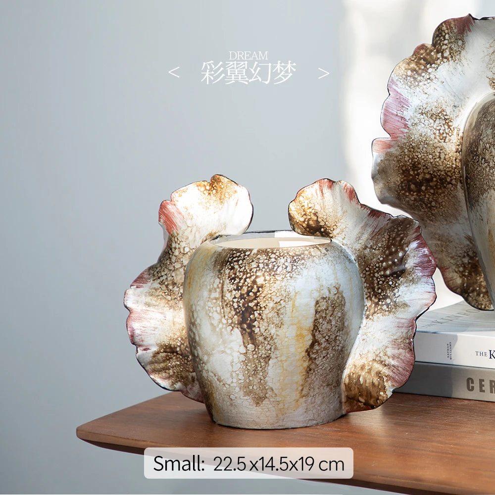 Merlin Living Hand Painting Flower Vase for Home Decor Butterfly Vase Ceramic Decoration Chaozhou Ceramic Factory Wholesale