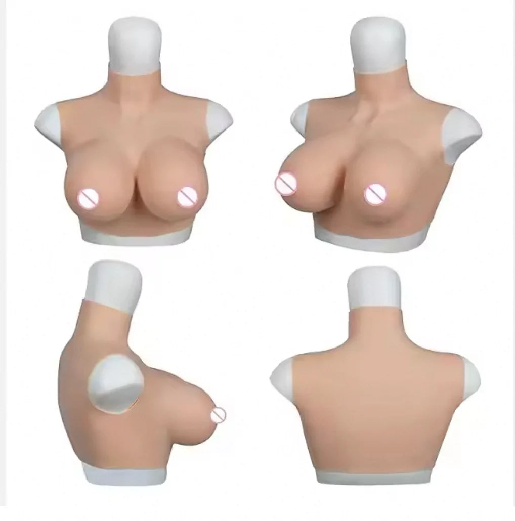 Us Warehouse Silicone Wearable Breast Silicone Nipple Breast for Man Soft Realistic Silicone Breast