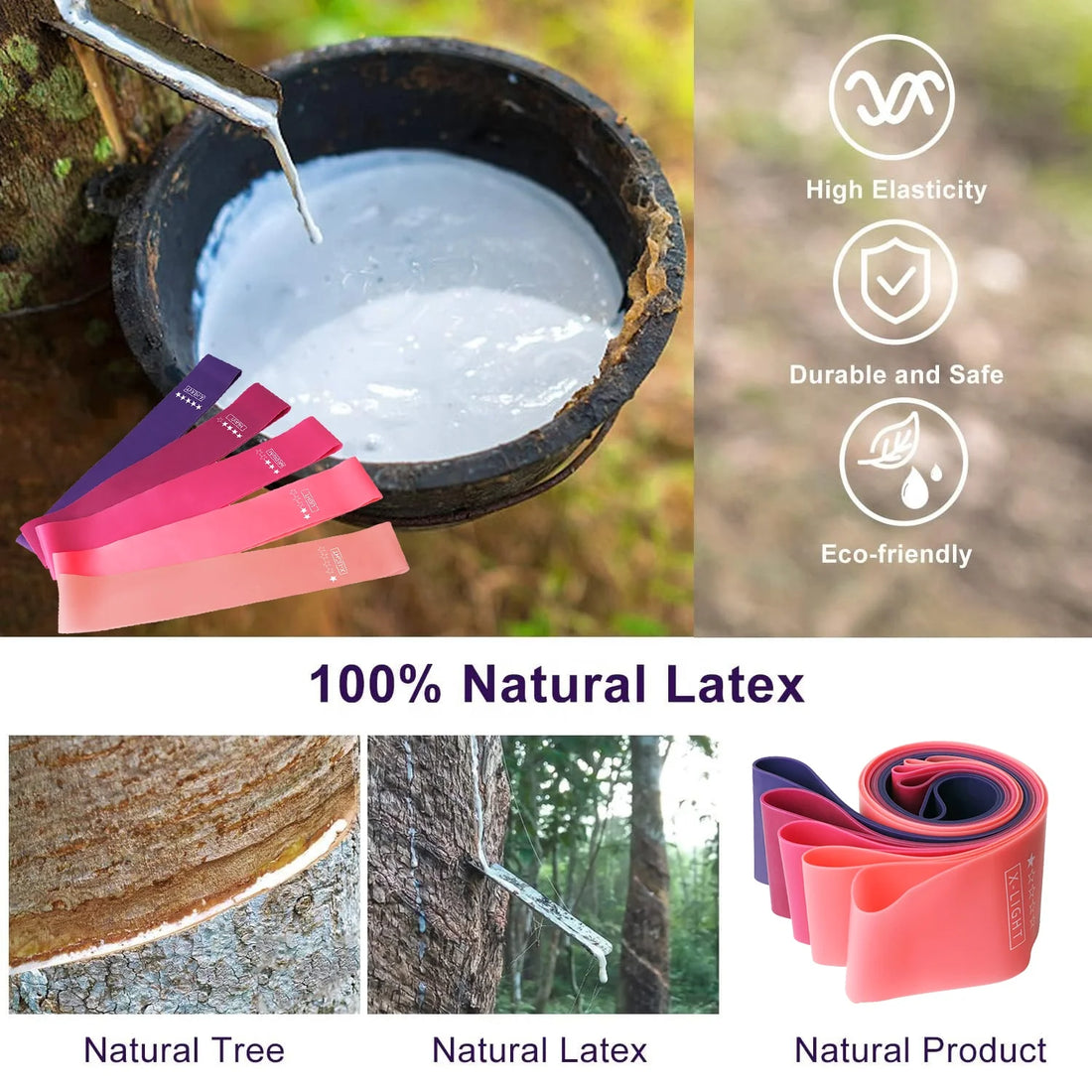 Latex Elastic Loop Exercise Hip Bands Stretch Yoga and Physical Therapy Resistance Workout Gym Fitness Bands for Body Building