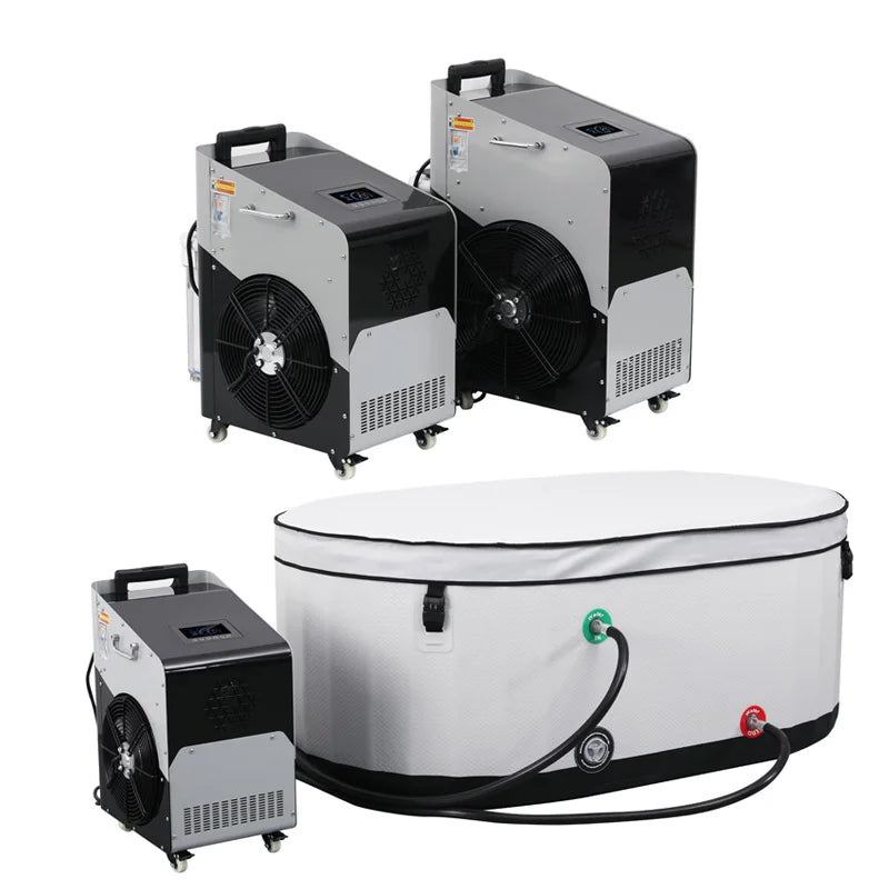 1hp Ice Baths Chiller Water Cooled Water Cooling and Heating Ice Bath Chillers Cold Plunge Chiller Machine 1000L Tub