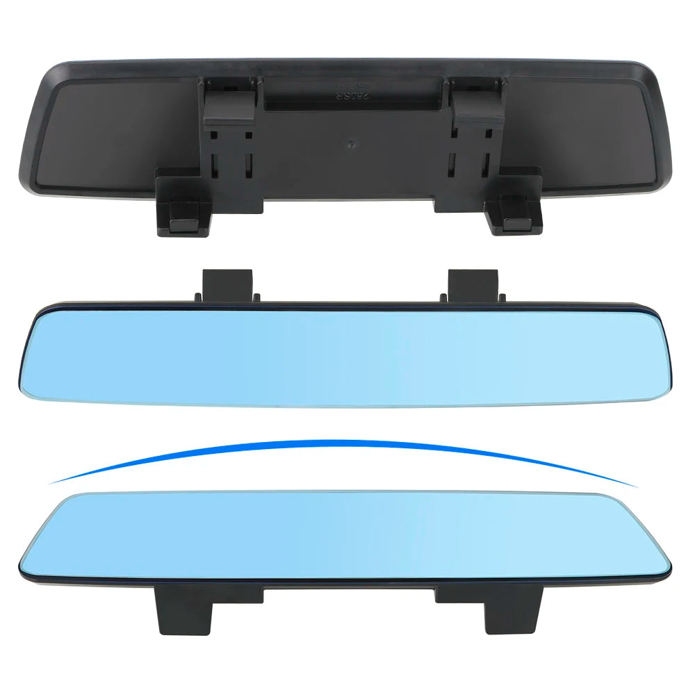 2.5D Full Screen HD Glass Anti-glare Wide-angle Blue Frameless Mirror Car Interior Rear View Mirror 3000R Micro Curvature Lens