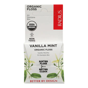 UD2 Radius Biodegradable Teeth Cleaning Floss Vanilla Mint Case of 6-55 Yd Boxes Bamboo Charcoal Material Waxed Free Sample