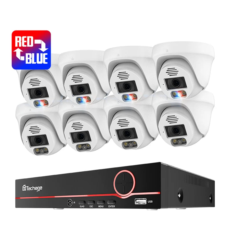 8CH Hd Display Full Color Night Cctv Cameras 8Mp Camera Poe Face Detection Cheap Ip Security Camera System