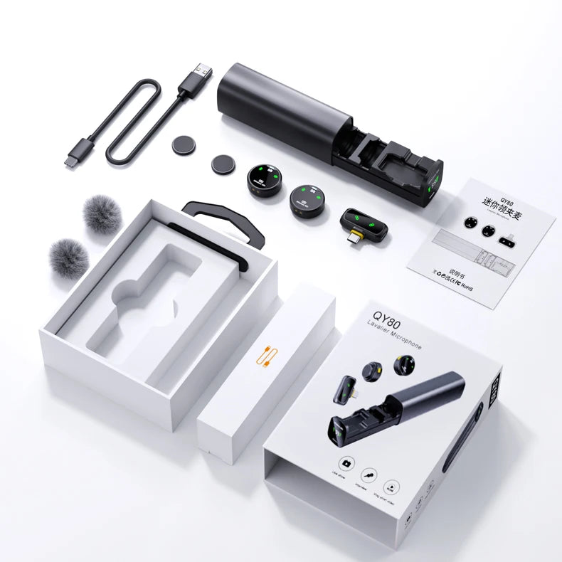 Wireless Omnidirectional Condenser Microphone Mini Collar Cravate Sans Fil for Smartphone TikTok Vlog Shooting Lavalier