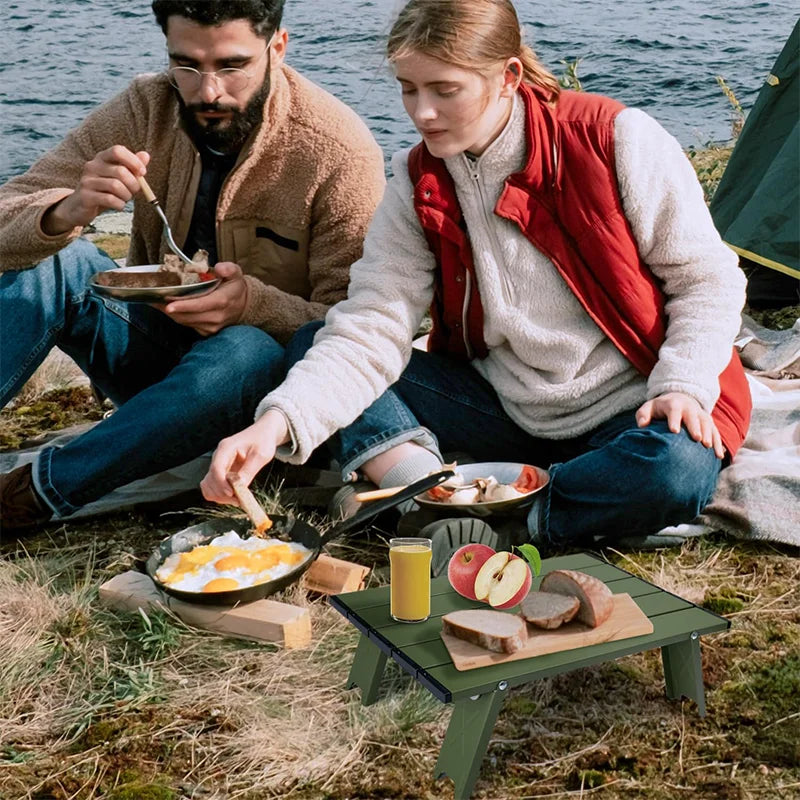 Ultralight Roll up Mini Aluminum Camp Picnic Table Foldable for Outdoor Hiking Camping Metal Table