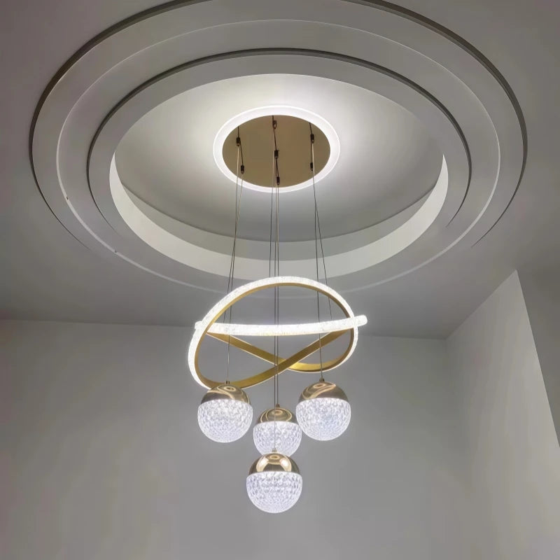 2025 Factory Luxury En Cristal Pendant Lighting Fixture 120V-220V 88W Tri-Color Dimmable Remote Chandelier for Dining Room