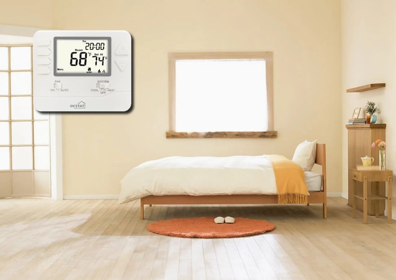 4 Sq Inch Large Screen 1heat 1 Cool Digital Room Control Heating Air Conditioning Thermostats for Home