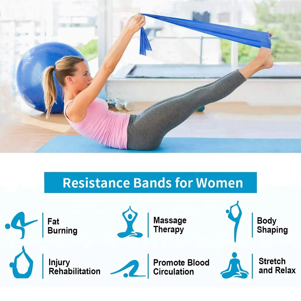 Custom Resistance Exercise Band TPE Latex Yoga Pilates Elastic Stretching Band Gym Exercise Fitness Bands Set Workout Home