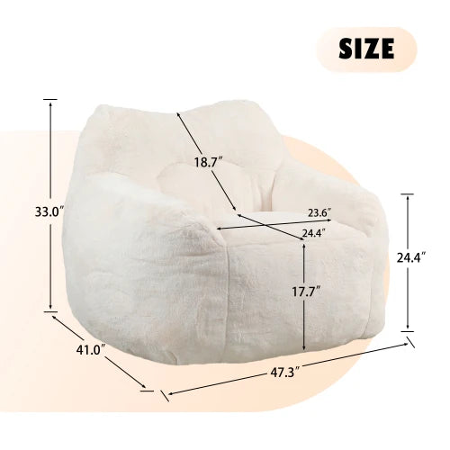 Modern Style Home Furniture Customizable Lazy Bean Bag Sofa with Space-Saving Backrest Soft Foam Filled for Bedroom Use