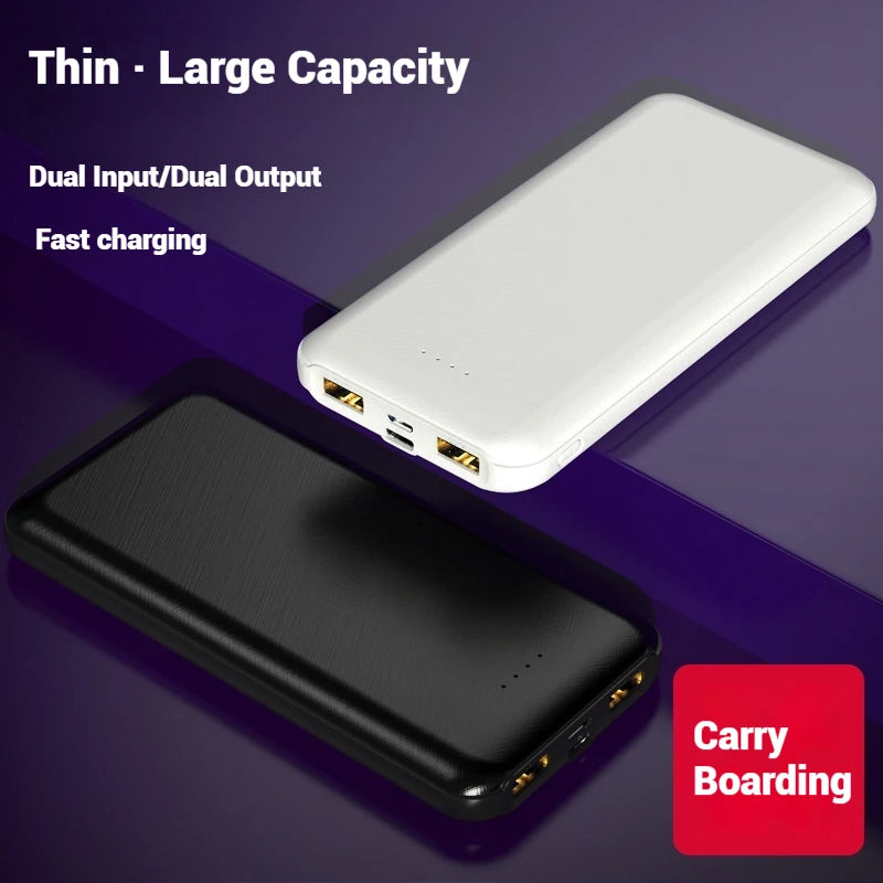 Wholesale Power Banks 10000mAh Printed Custom Logo Gift Thin Portable Dual USB Output Interface Mobile Phone Charger Power Bank