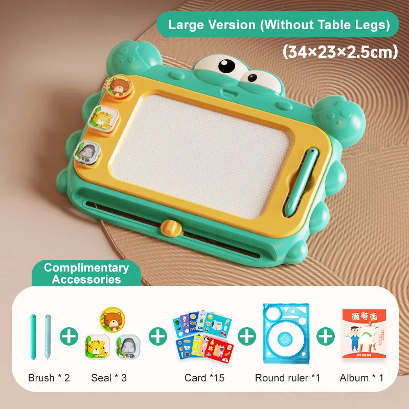 Kids Oversized Drawing Board Magnetism Writing Pad Geometry Seal for Toddlers 2-4 Years Old Graffiti Toy Baby Drawing Tray Table