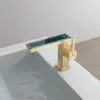 Modern LED White Brass Deck Mounted Electric Basin Single-Hole Water Mixer Tap Digital Temperature Display for Bedroom Bathroom