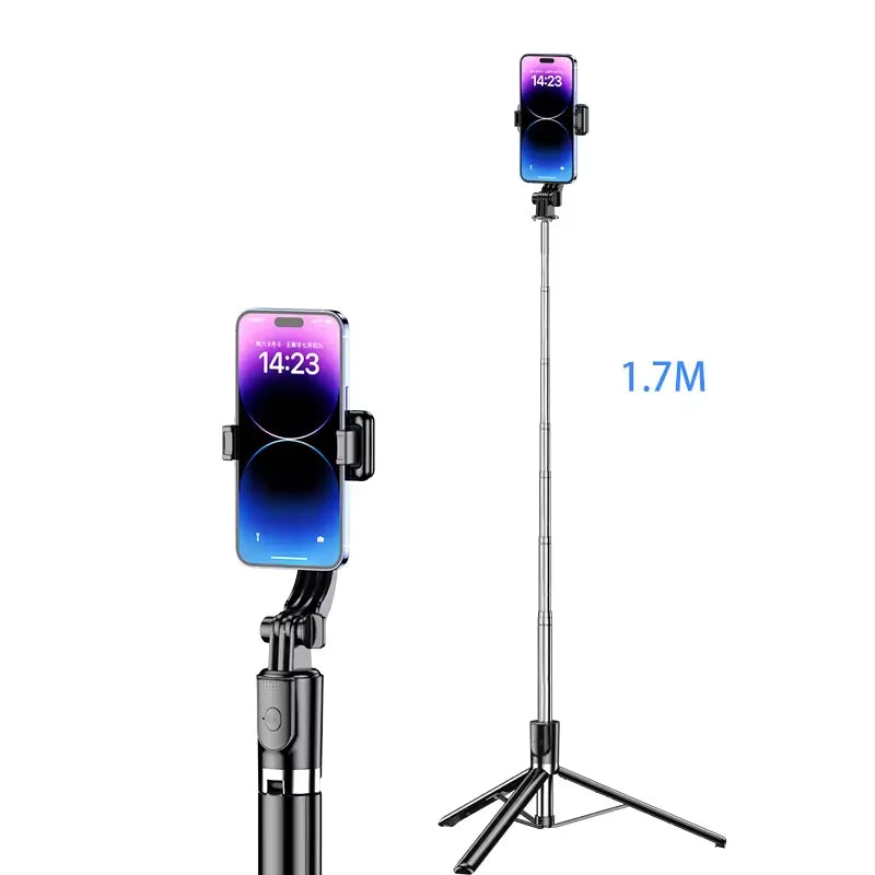 170cm Tall Selfie Stick Combines Tripod & LED Light Versatile Phone Holder for Smart Devices