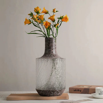 Small Unique Mini Modern Design Handmade Crystal Flower Vase Floral Glass Vase Square Pattern for Wedding Home Tabletop Artistic