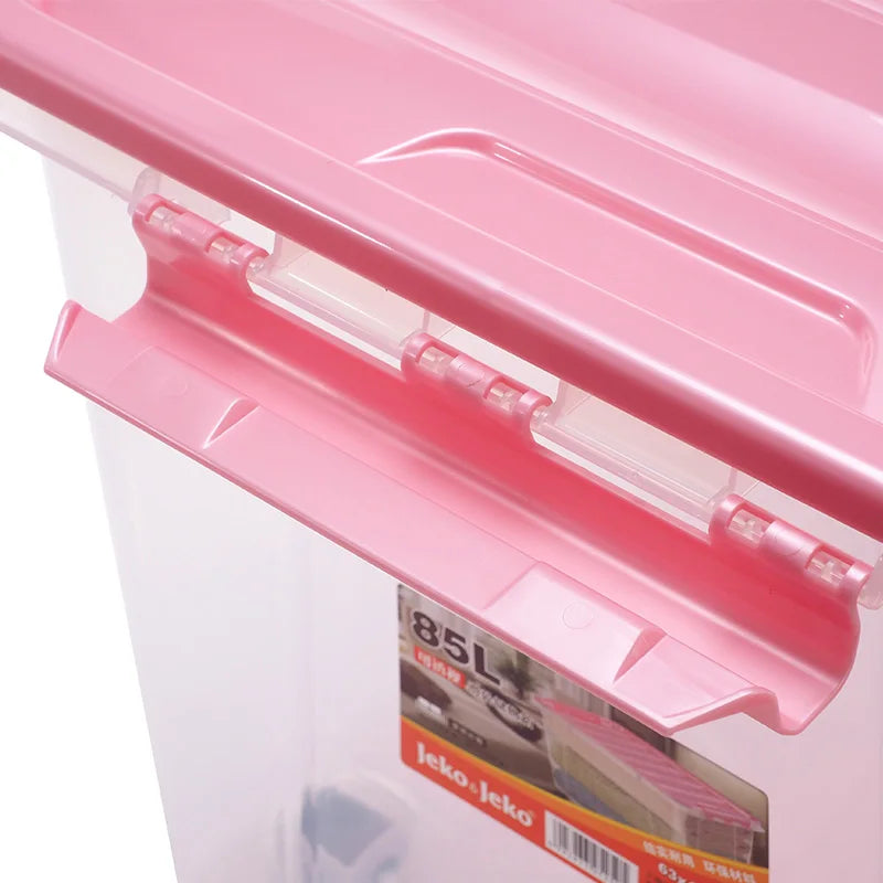 Large Transparent Plastic Storage Box Portable Household Organizing Rack for Clothes Toys Tableware for Bathroom Children's
