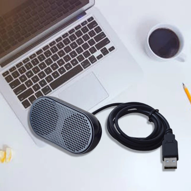 USB Speaker Portable Loudspeaker Powered Stereo Multimedia Speaker for Notebook Laptop PC(Black)