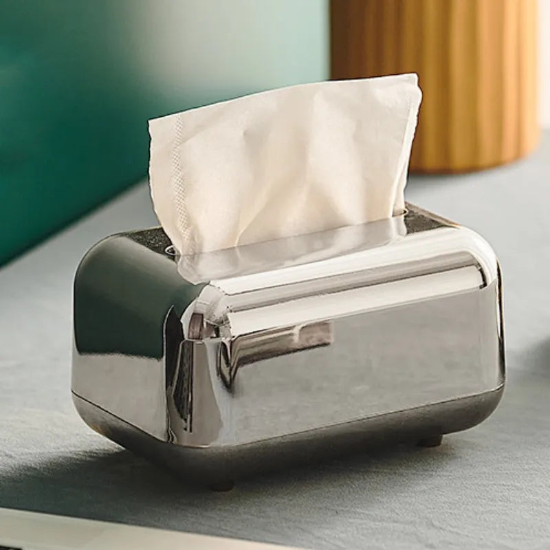 Nordic Home Decor Light Luxury Electroplating Tissue Box Home Decor Modern Abs Crafts Living Room Office Home Decorative Items
