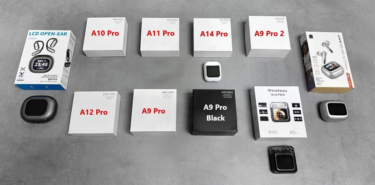 48 Hours Fast Ship A9Pro  Earbuds with ANC Noise Cancelling ENC Smart Screen LCD Earphone 5.4 Compatible with A9pro Chips