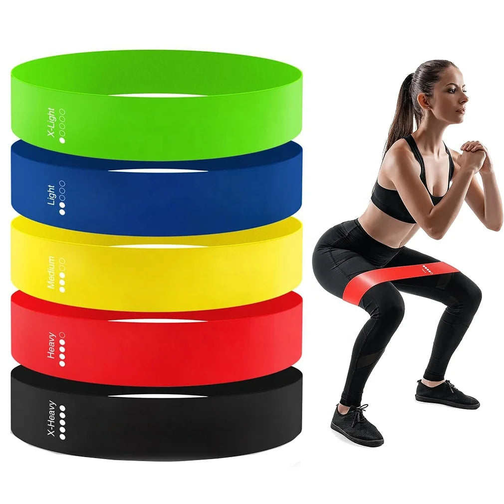 TPE Mini Loop Band Gym Exercise Resistance Loop Fitness Bands 5pcs Set Elastic Stretch Rubber Latex Home Workout Resistance Band