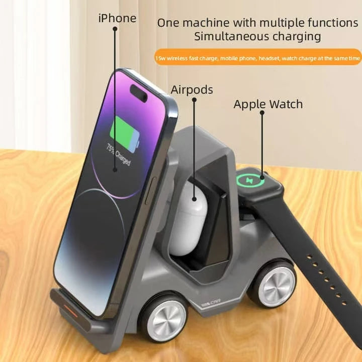 Abs Charger Station 3 in 1 Wireless Chargers Electric Fast Charging for Multiple Devices